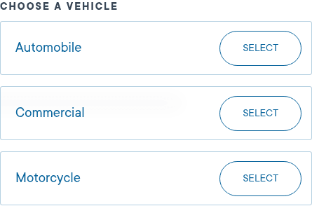 California DMV scheduler: Choose a vehicle offers Automobile, Commercial, and Motorcycle. Select Automobile for a car driving test.
